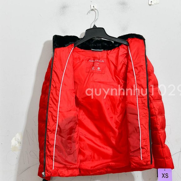 NWT Nautica women Puffer Jacket in RED - Picture 4 of 9